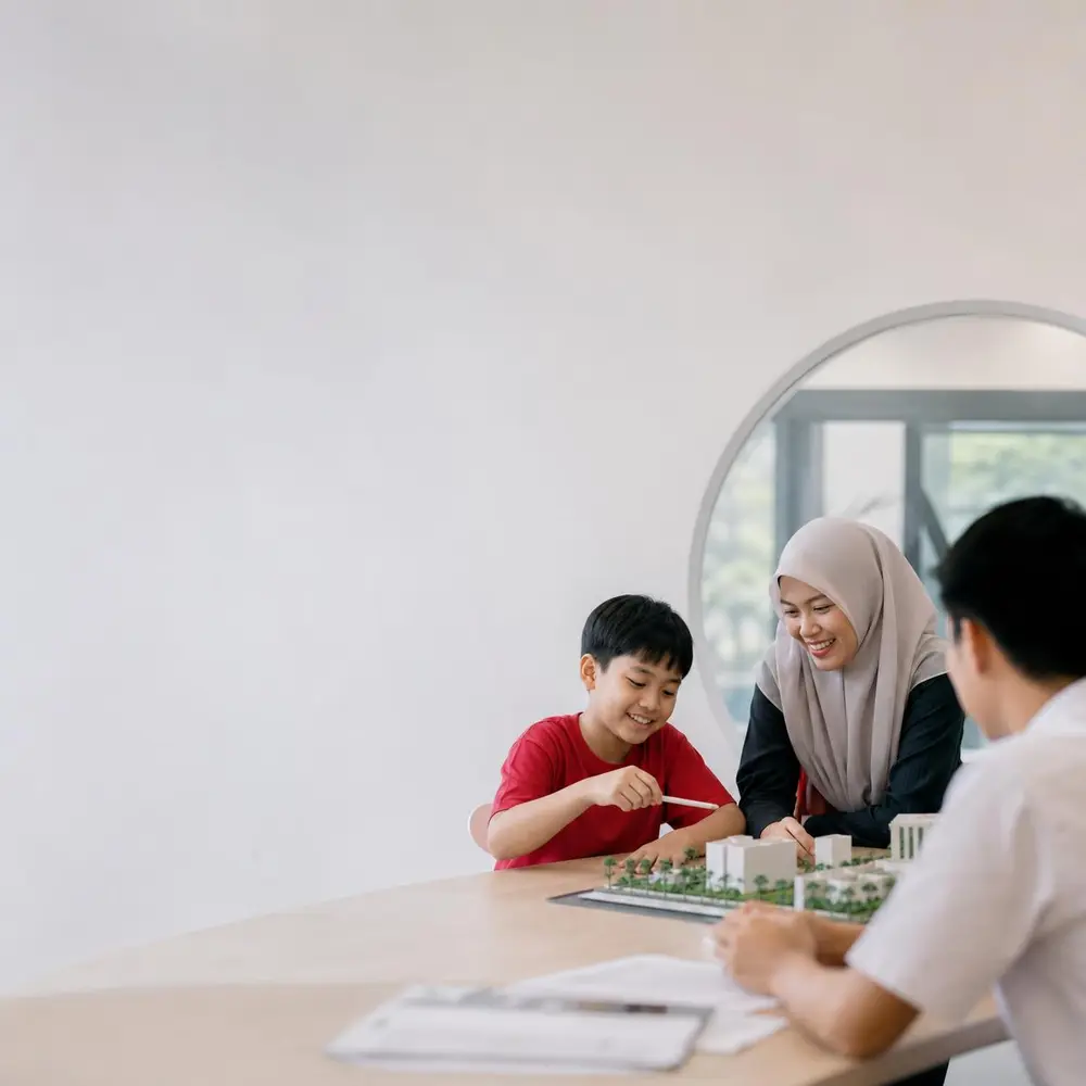 Pendamping menulis bersama seorang anak